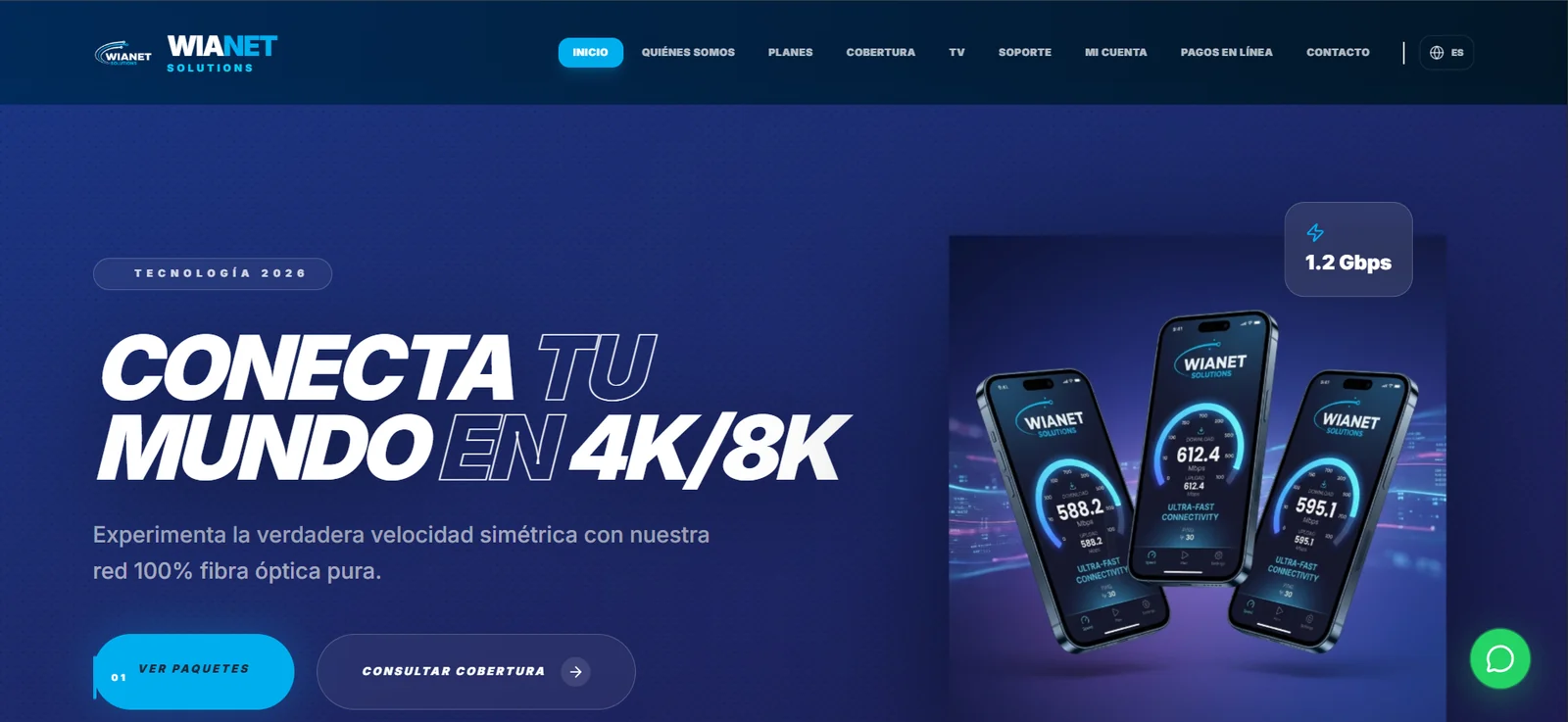 Wianet Solutions: Portal Corporativo y Automatización ISP - Portal Web Corporativo Ultraveloz